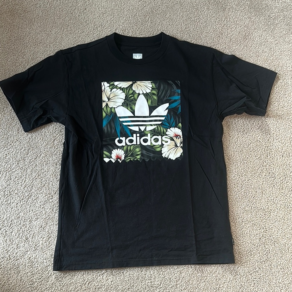 Adidas Black Graphic Men's T-Shirt Size Medium